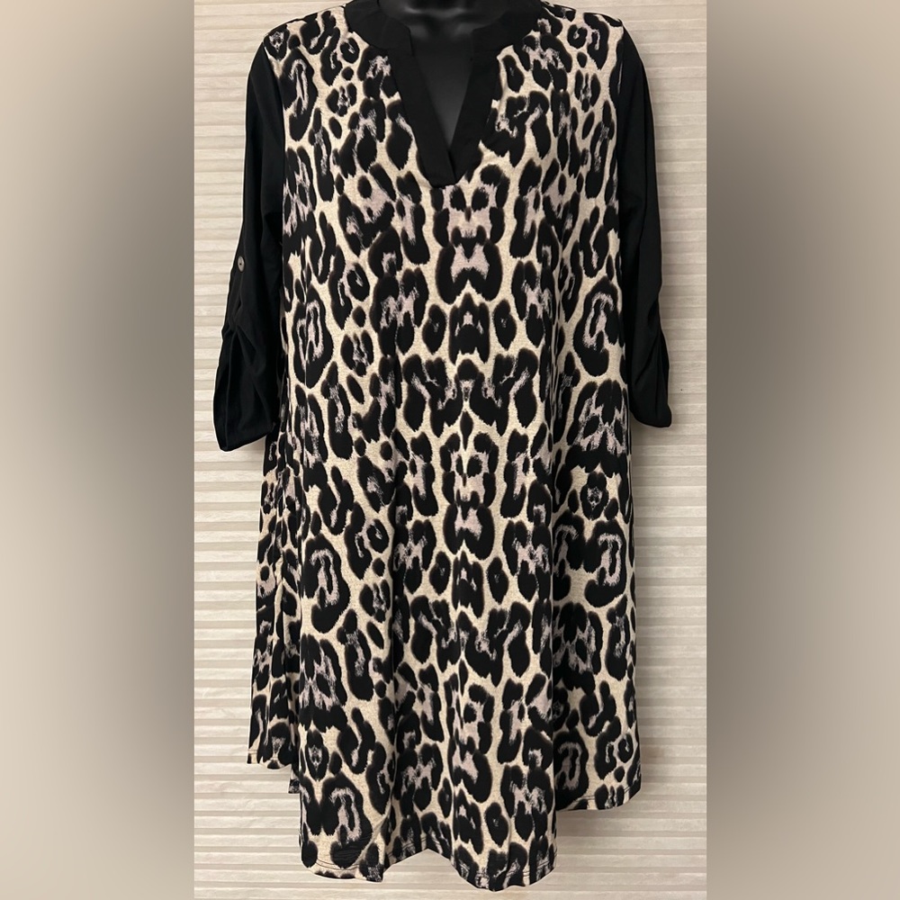 White Birch Fierce Look Leopard Print Dress Size S